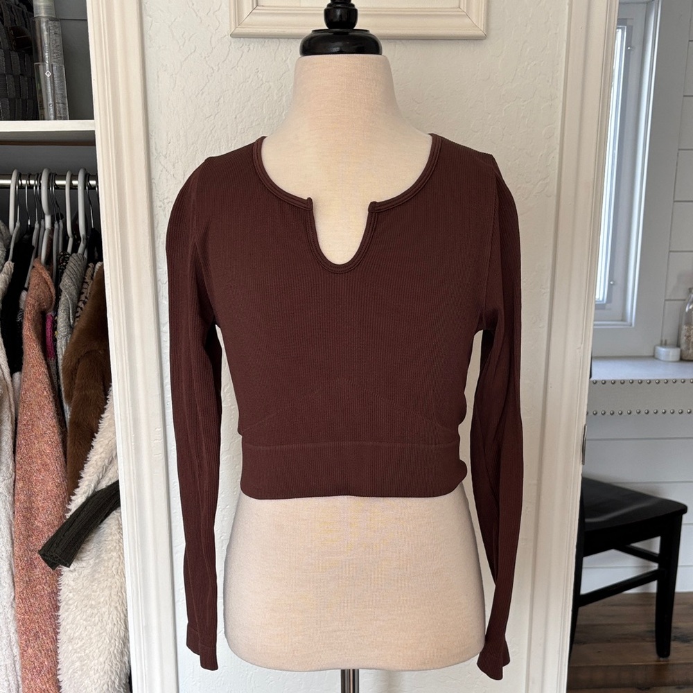 Aura Brown Crop Top
